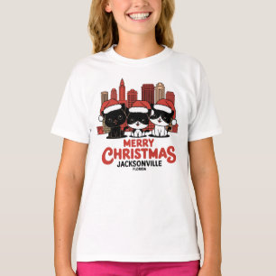 Camiseta Jacksonville City Florida Feliz Natal Cats EUA