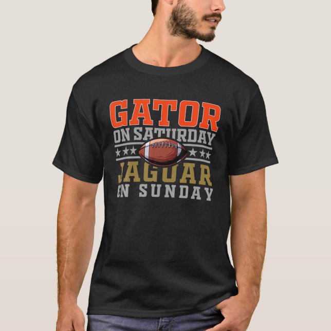 Camiseta Jacksonville Gator No Sábado Jaguar No Domingo (Frente)
