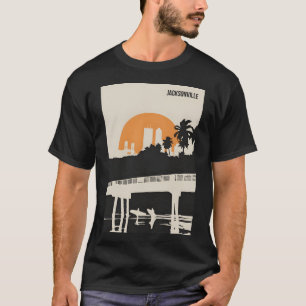 Camiseta Jacksonville Vintage Poster de viagens Mínimo da F