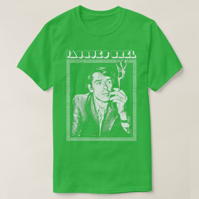 Camiseta Jacques Brel Retro Fan Design 1 (Frente do Design)