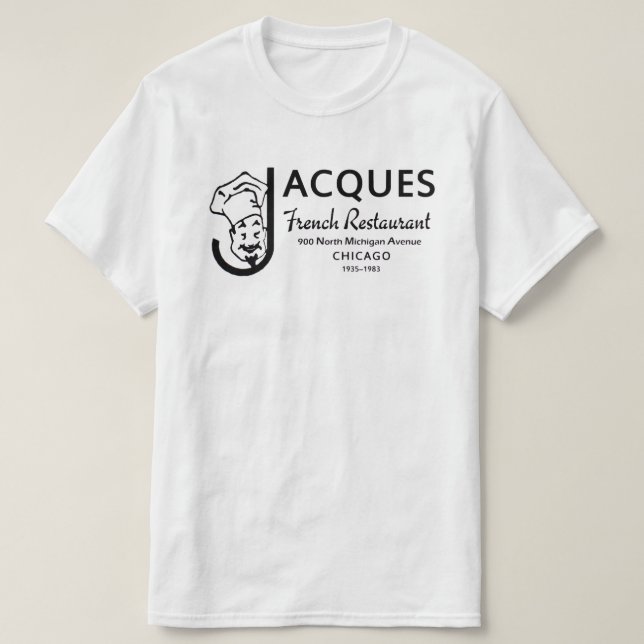 Camiseta Jacques French Restaurant, Chicago, Illinois (Frente do Design)