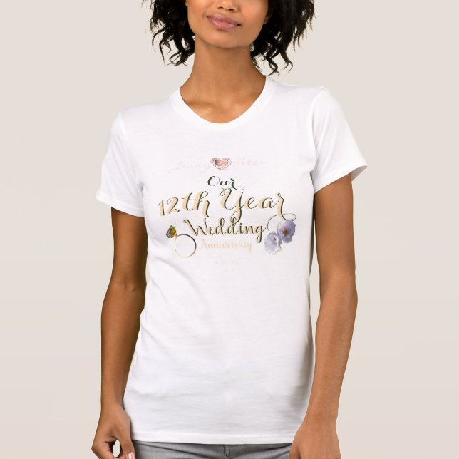 Camiseta Jade e Peônias de 12 Casamento (Frente)