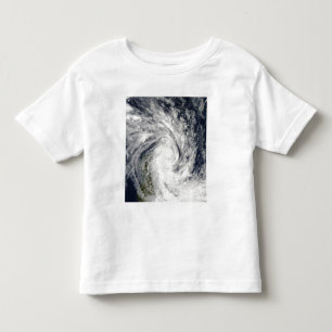 Camiseta Jade tropical da tempestade que vem em terra sobre