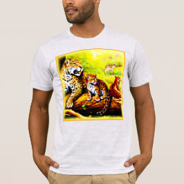 Camiseta Jaguar Mãe e Cubs Relaxando na Selva. Comprar Agor