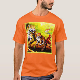 Camiseta Jaguar Mãe e Cubs Relaxando na Selva. Comprar Agor
