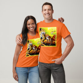 Camiseta Jaguar Mãe e Cubs Relaxando na Selva. Comprar Agor