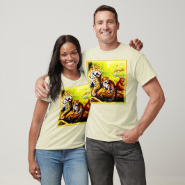 Camiseta Jaguar Mãe e Cubs Relaxando na Selva. Comprar Agor