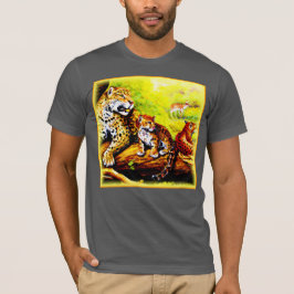 Camiseta Jaguar Mãe e Cubs Relaxando na Selva. Comprar Agor