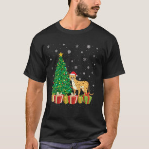 Camiseta Jaguar Xmas Tree Lighting Santa Hat Jaguar Natal
