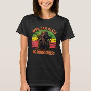 Camiseta Jah Que Abençoa Sem Maldição Homem Rasta Bandeira 