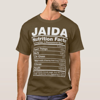 Camiseta Jaida Nutrition FactsJaida Name Birthday