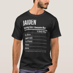 Camiseta Jaiden Servindo Tamanho De Alimentação Rótulo De N