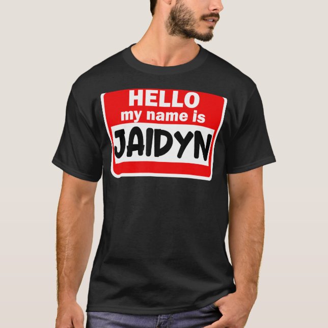 Camiseta Jaidyn Hello Meu Nome É Tshirt Name On Custom (Frente)