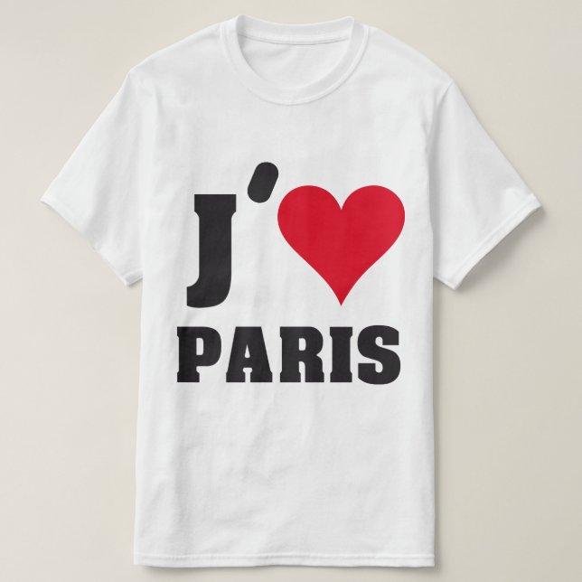 Camiseta J'aime Paris (Frente do Design)