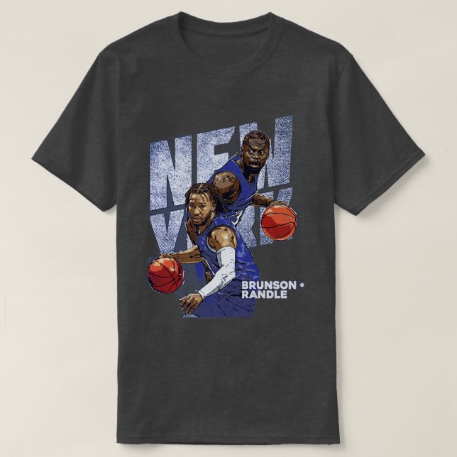 Camiseta Jalen Brunson Julius Randle New York Duo 1 (Frente do Design)