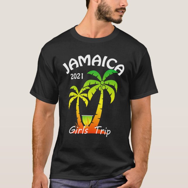 Camiseta Jamaica 2021 Com Férias Familiares Ou Amigos Corre (Frente)
