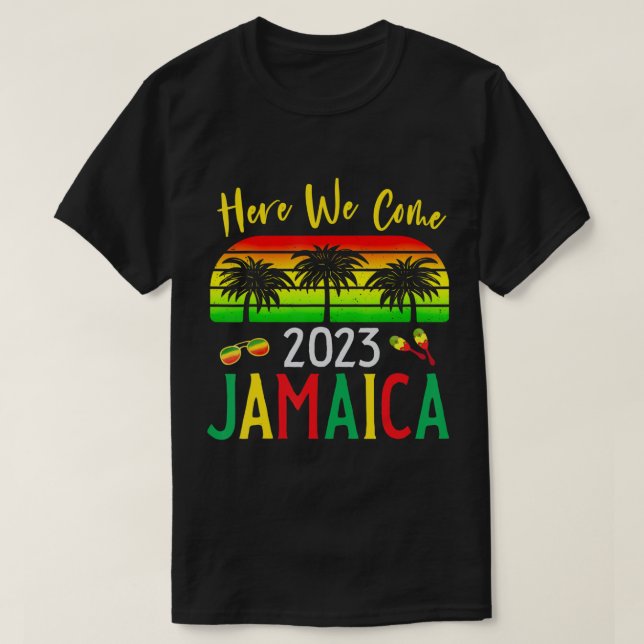 Camiseta Jamaica 2023 Aqui Vemos Férias Familiares (Frente do Design)