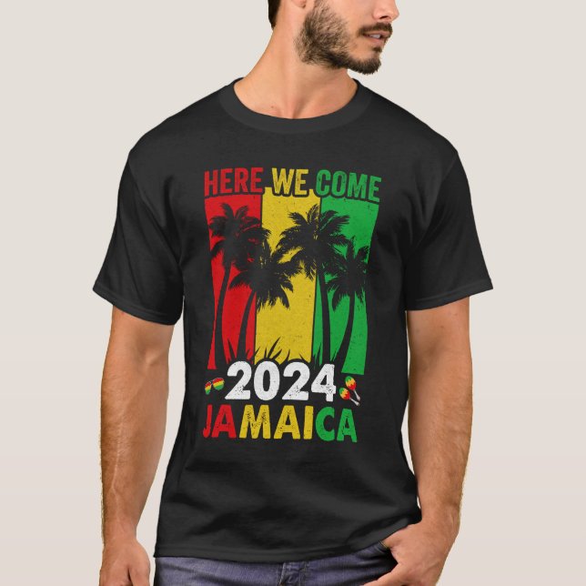 Camiseta Jamaica 2024 Aqui Vemos Férias Familiares (Frente)