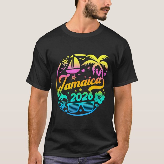 Camiseta Jamaica 2026 Family Vacation Beach Matching Group  (Frente)