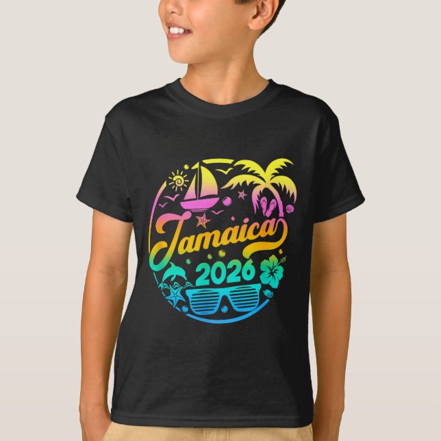 Camiseta Jamaica 2026 Family Vacation Beach Matching Group  (Frente)