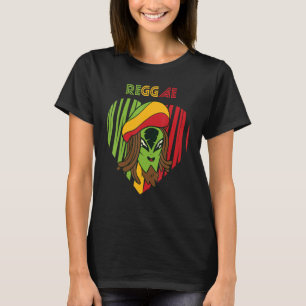 Camiseta Jamaica Alienígena Reggae Heart Rasta Souvenir Ras