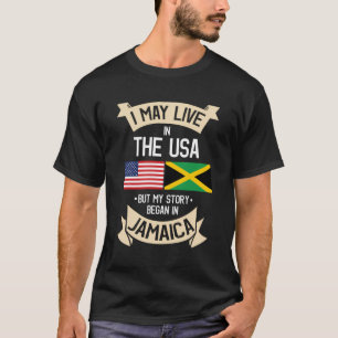 Camiseta Jamaica American Flag Usa Jamaican Roots Gifts