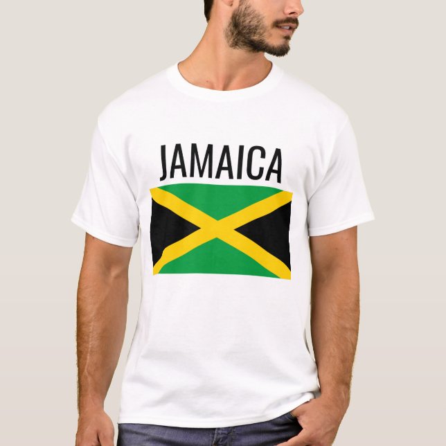 Camiseta Jamaica // Bandeira Nacional do País Mundial (Frente)