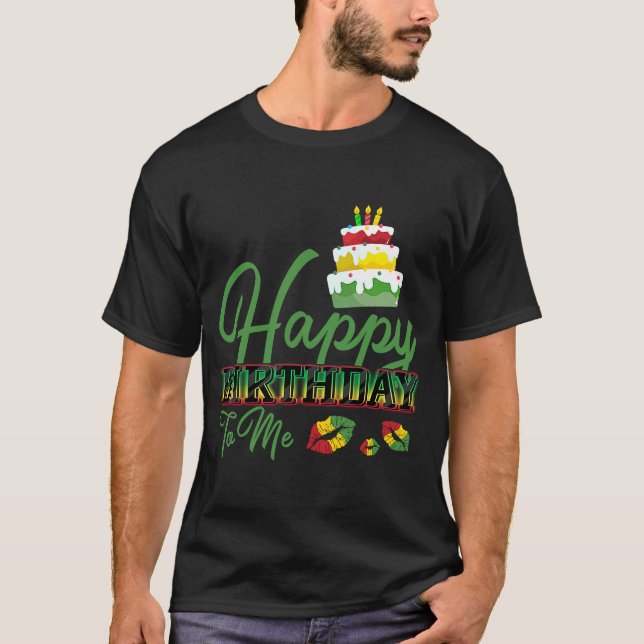 Camiseta Jamaica Birday Cake Happy Birth para mim 3 (Frente)