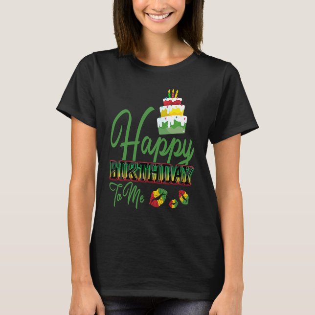 Camiseta Jamaica Birday Cake Happy Birth para mim 3 (Frente)