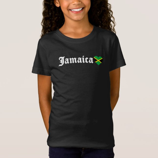 Camiseta Jamaica Blackletter Jamaican Flag (Frente)