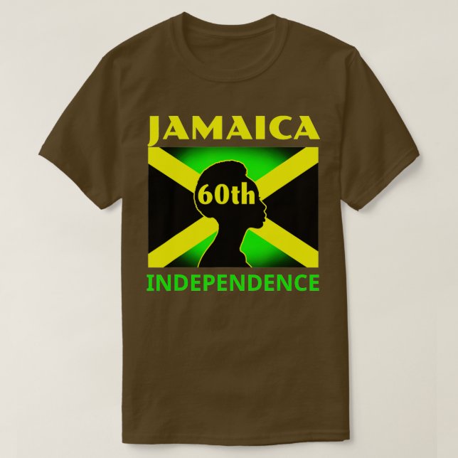 Camiseta Jamaica Celebrando a bandeira jamaicana depende (Frente do Design)