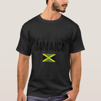 Camiseta Jamaica Distressou o sinalizador jamaicano orgulho