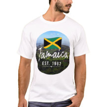 "Jamaica Est. 1962" Montanhas Azuis Com Bandeira