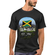 "Jamaica Est. 1962" Montanhas Azuis Com Bandeira