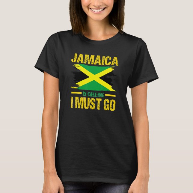 Camiseta Jamaica Está Ligando E Eu Preciso Ir - Raízes De F (Frente)