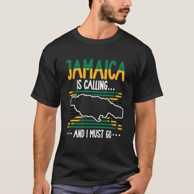 Camiseta Jamaica Está Ligando E Preciso Ir Para O Jamaican  (Frente)