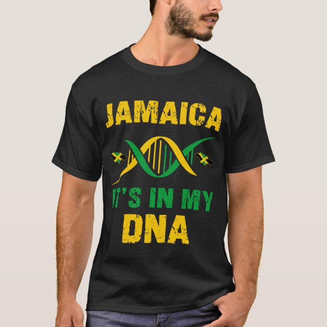 Camiseta Jamaica Está no meu DNA Patrimônio jamaicano (Frente)