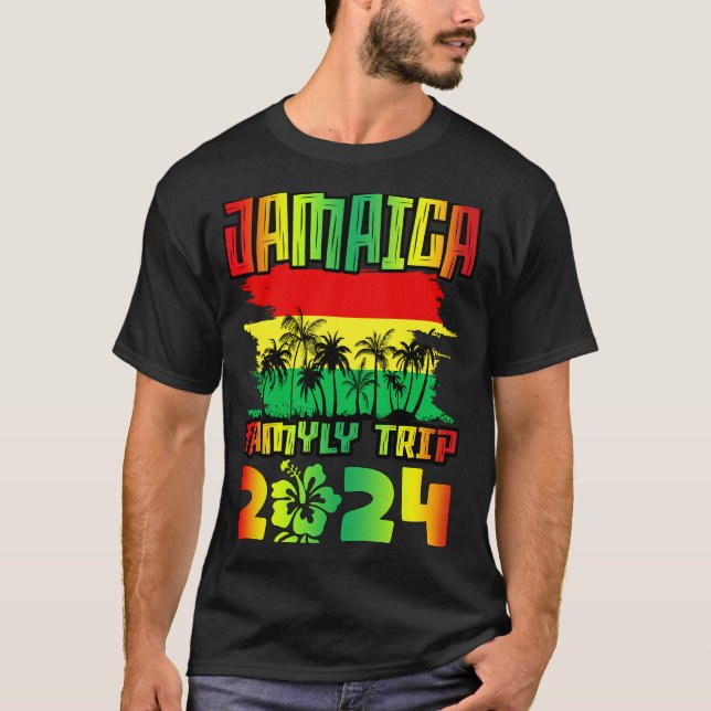 Camiseta Jamaica Family Trip 2024 Jamaican Caribe Beach (Frente)