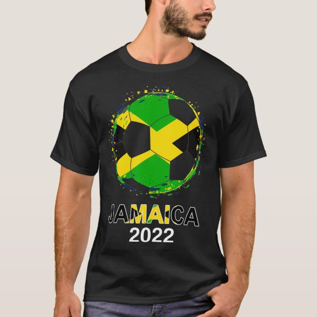 Camiseta Jamaica Flag 2022 Supporter Jamaican Soccer Team J (Frente)