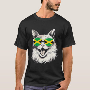Camiseta Jamaica Flag Cat Sunglass Family Counter