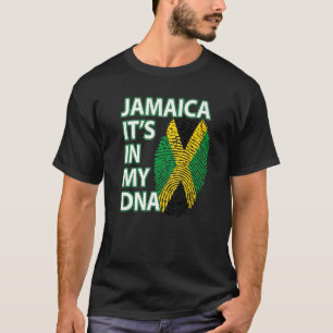 Camiseta Jamaica Flag É My Dna Jamaican Love Peace Finge