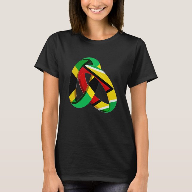 Camiseta Jamaica Flag Guyana Grown Ring Marriage Wedding (Frente)