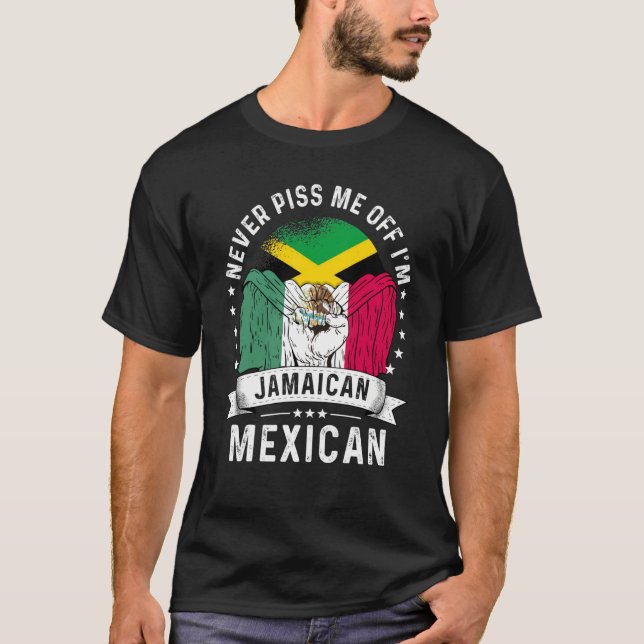 Camiseta Jamaica Flag Mexico Grown Humor Citizen Pride (Frente)