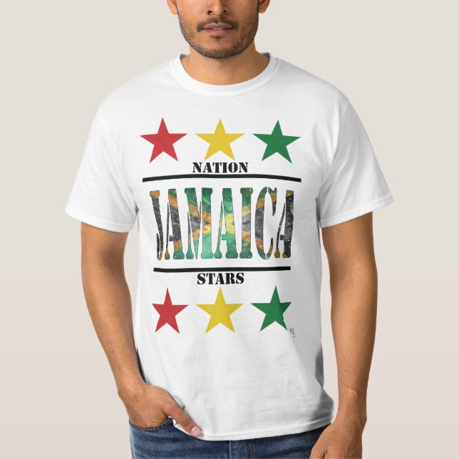 Camiseta Jamaica Flag Nation Stars RYG Edition (Frente)