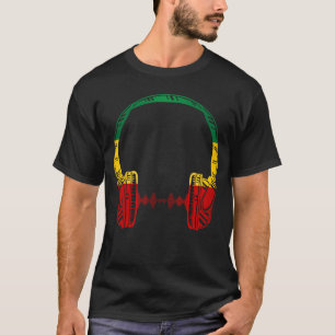 Camiseta Jamaica Headphone Rasta Reggae Music Love