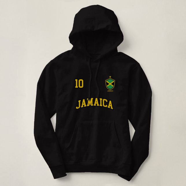 Camiseta Jamaica Hoodie Número 10 Esportivo Equipe de Futeb (Frente do Design)