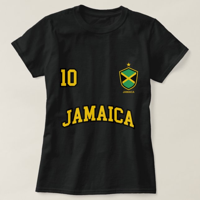 Camiseta Jamaica Hoodie Número 10 Esportivo Equipe de Futeb (Frente do Design)