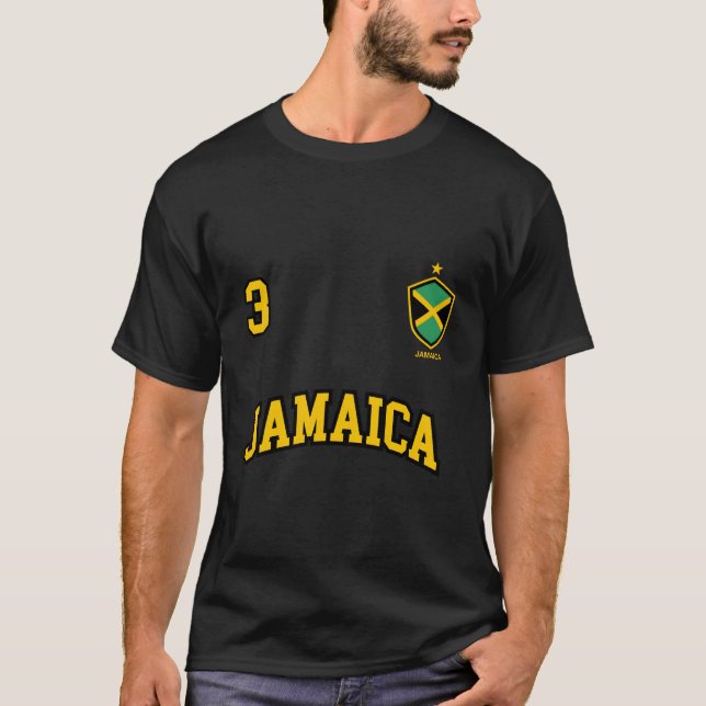 Camiseta Jamaica Hoodie Número 3 Equipe de futebol Jamaica (Frente)