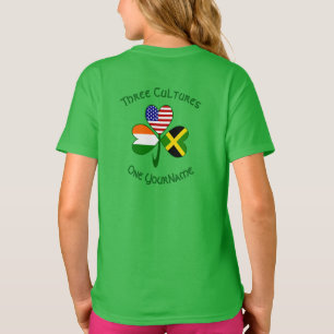 Camiseta Jamaica Irlanda EUA Trevo Texto Personalizado