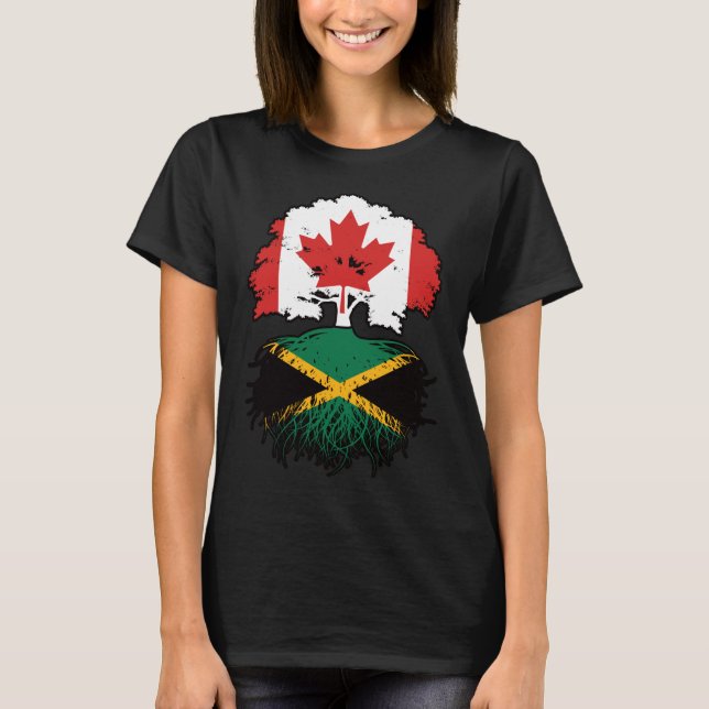 Camiseta Jamaica Jamaican Canada Tree Roots Flag (Frente)